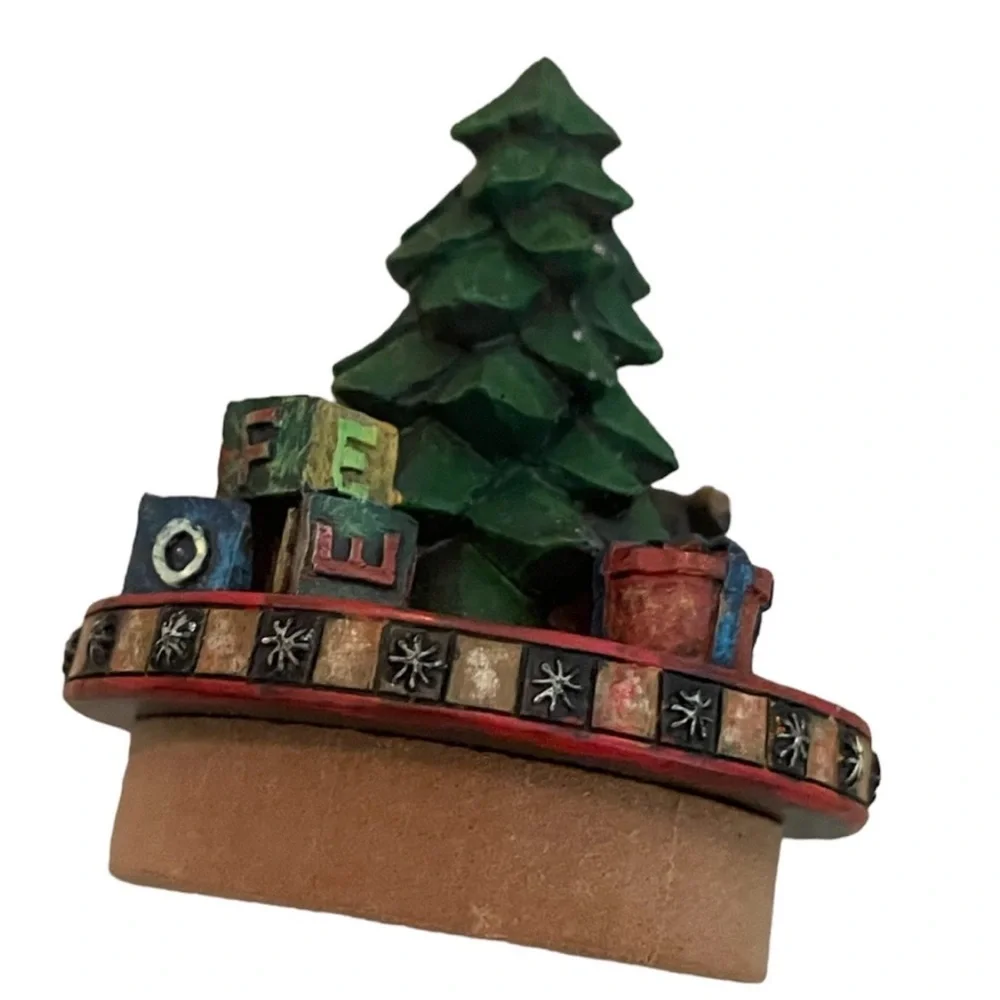 CHRISTMAS LANG Candle Topper Stopper Christmas Tree Teddy Bear Blocks